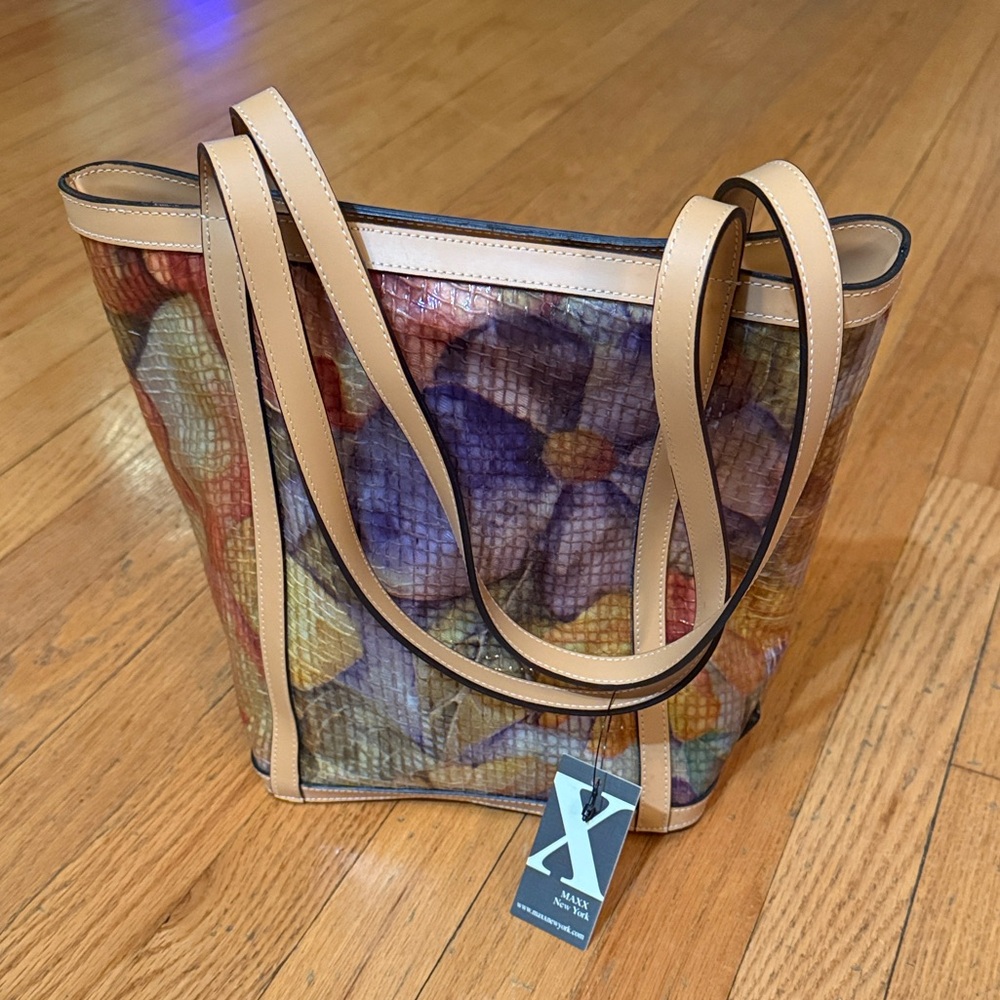 Maxx New York Floral Tote in Tan and Multicolor
